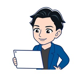 Young man in a blue jacket