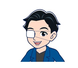 Young man in a blue jacket