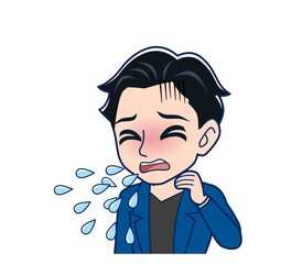 Young man in a blue jacket