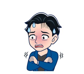 Young man in a blue jacket