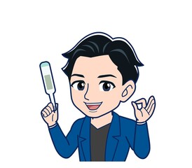 Young man in a blue jacket