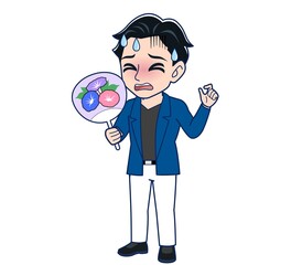 Young man in a blue jacket