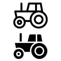 Tractor icon vector set. agriculture illustration sign collection. vehicle symbol.