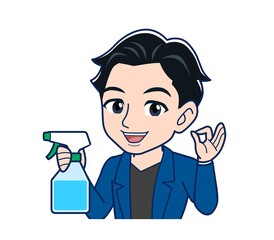 Young man in a blue jacket