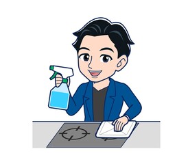 Young man in a blue jacket