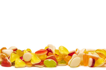 Assorted tasty gummy candies.