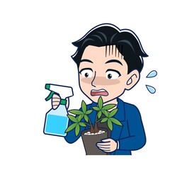 Young man in a blue jacket