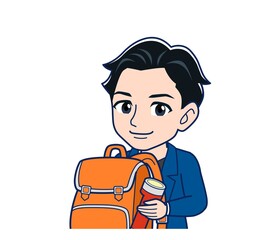 Young man in a blue jacket