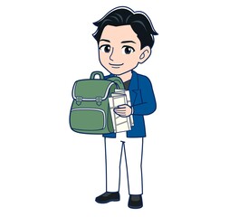 Young man in a blue jacket