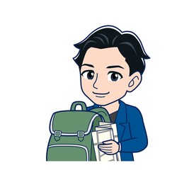 Young man in a blue jacket