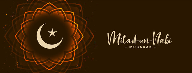 nice milad un nabi moon and star banner design