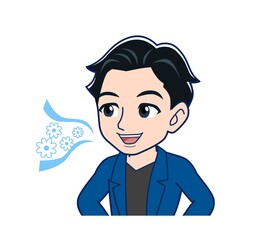 Young man in a blue jacket