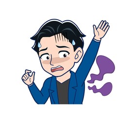 Young man in a blue jacket