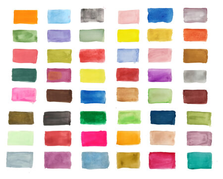 big set of hand painted watercolor textures in many colors