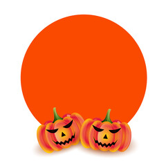 Scary pumpkins for halloween with text space