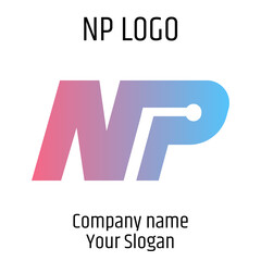Fototapeta premium NP initials logo, name initials logo, company initials logo, person initials logo.