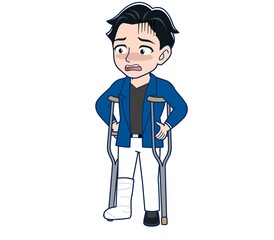 Young man in a blue jacket