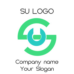 SU initials logo, name initials logo, company initials logo, person initials logo.