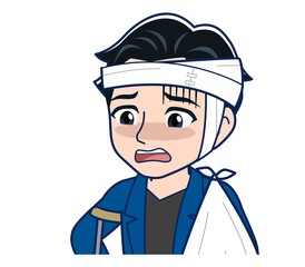 Young man in a blue jacket