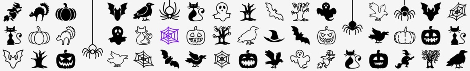 Halloween Icon Set | Halloween Icons Illustration Set | Halloween Vector Isolated Collection