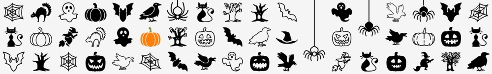 Halloween Icon Set | Halloween Icons Illustration Set | Halloween Vector Isolated Collection