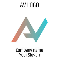 AV initials logo, name initials logo, company initials logo, person initials logo.