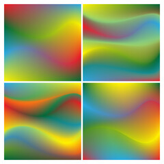 Set of abstract colorful blended background for poster, greeting card, cover graphic design.