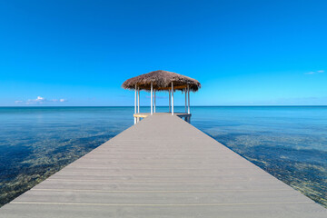 Beautiful dock on the Caribbean sea