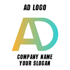 AD initials logo, name initials logo, company initials logo, person initials logo.