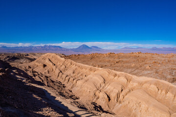 Scenic views of Valle de la Luna, natural paradise.
Atacama Desert, Chile.