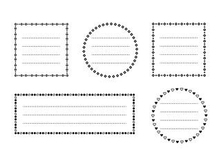 モノクロ1色のフレーム素材のセット