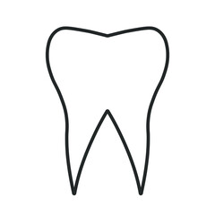 Tooth shape icon. Dental vector symbol. Dentist logo sign. Silhouette isolated on white background.