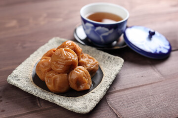 紀州南高梅の梅干とお茶
