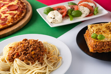 Assortment of Italian pasta dishes
