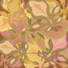 autumn leaves pattern on gradient background