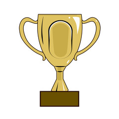 Vector image of a gold cup, an image of a victory symbol, blank for awarding a winner, a gift for a winner in a competition, template for advertising and design.