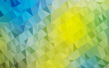 Light Blue, Yellow vector triangle mosaic cover.