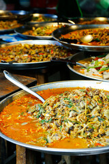 assortment of asian dishes street food 