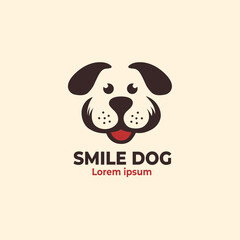 Smile Dog Face Logo. dog head. Vector illustration