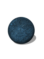Blue stone sphere. Object on a white background. 3D rendering