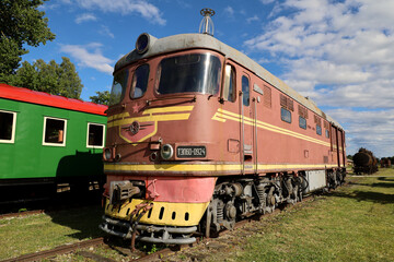 An old locomotive of a steam train in Estonia