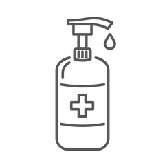 Obraz premium Vector sanitizer icon. Antibacterial soap bottle illustration