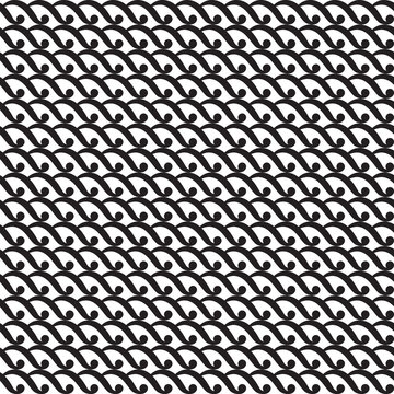 Seamless geometric curl pattern. Vector waves background