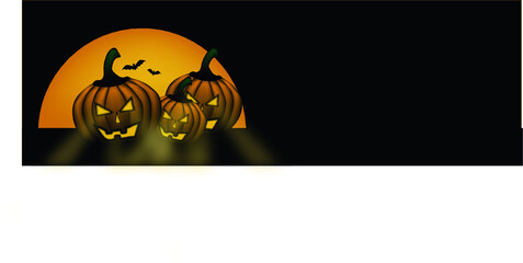Illustration for halloween cards and web banners. Copy space