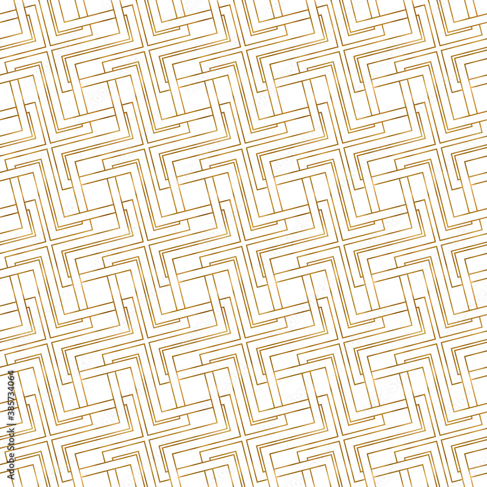 Poster seamless pattern of golden abstract lines