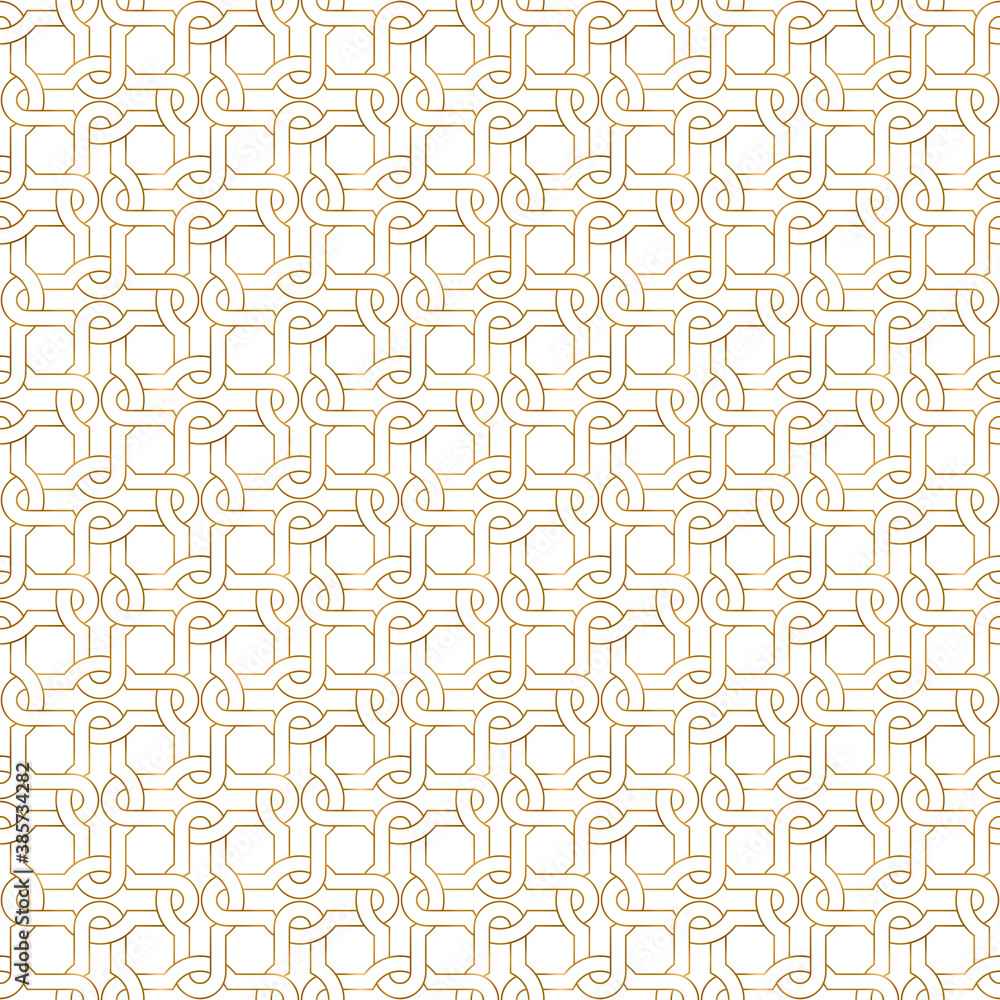 Poster seamless pattern of golden abstract lines