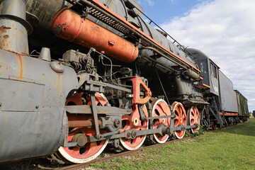An old locomotive of a steam train in Estonia