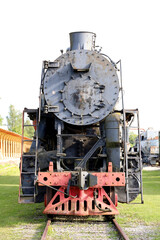 An old locomotive of a steam train in Estonia