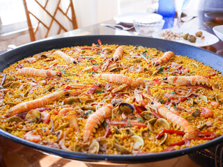 Spanish seafood paella