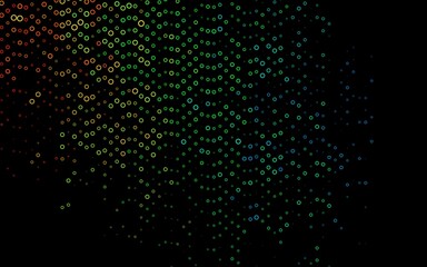 Dark Multicolor, Rainbow vector backdrop with dots.